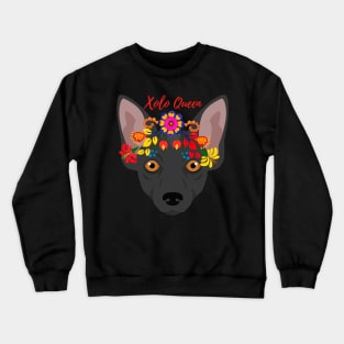 Floral Xolo Dog-Xolo Queen Crewneck Sweatshirt